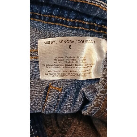 Bandolino Juniors Amy Capri with Ties Denim Jean Pants Size 6 - Picture 5 of 6